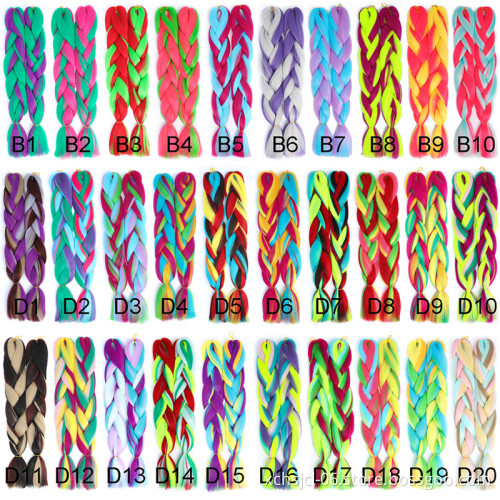 Braiding Hair Mix Rainbow Braids Synthetic Jumbo Braids Hair Extension for Women